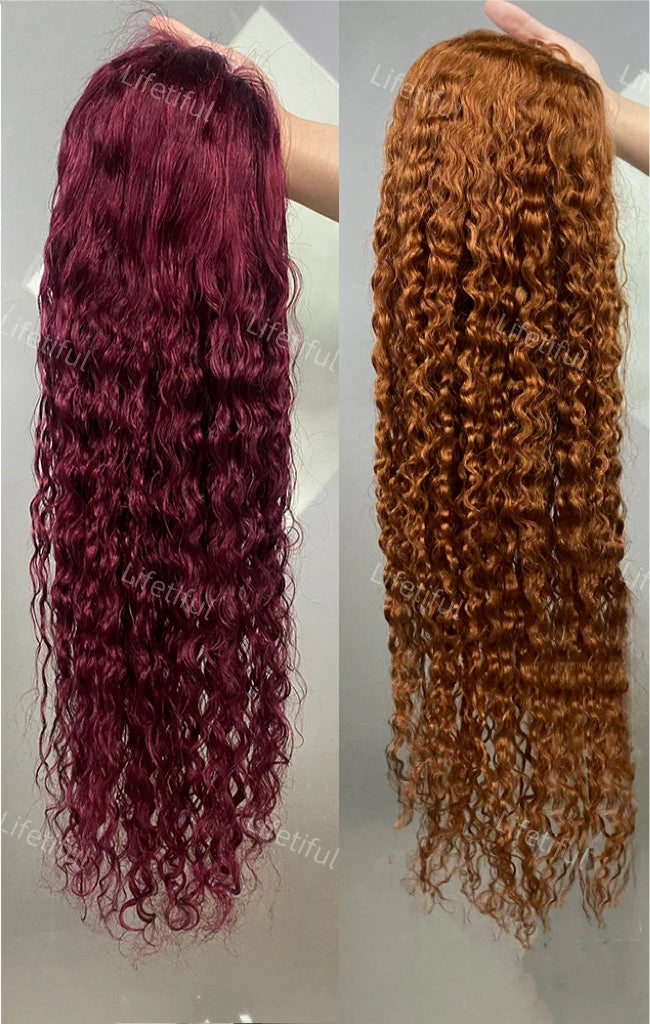 Human Hair Brazilian Water Wave HD Lace Frontal Human Hair Wig