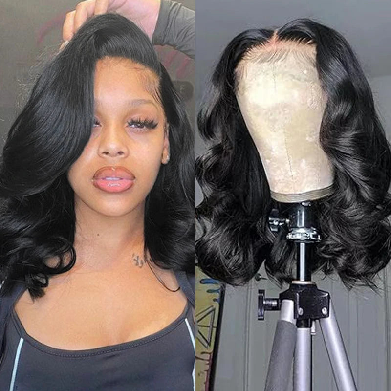 Body Wave Short Bob Wig Human Hair wig 100% Brazilian Remy Hair Pre Plucked With Baby Hair