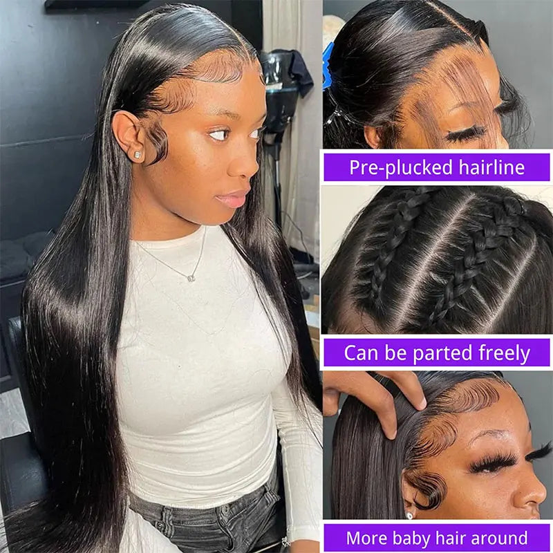 Malaysia Human Hair Bone Straight Lace Front Pre Plucked