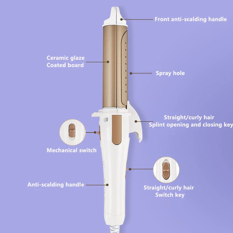 Electric Hair Curler Long Curling Tong Wand 9-38mm LCD Screen