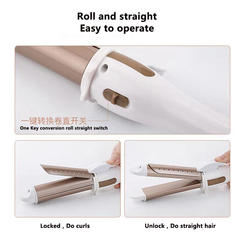 Electric Hair Curler Long Curling Tong Wand 9-38mm LCD Screen