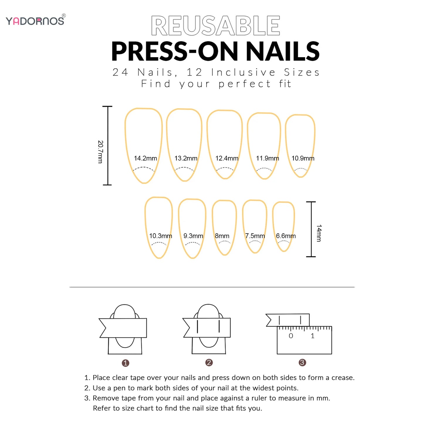 24pcs Short Duck nails Fake Press On