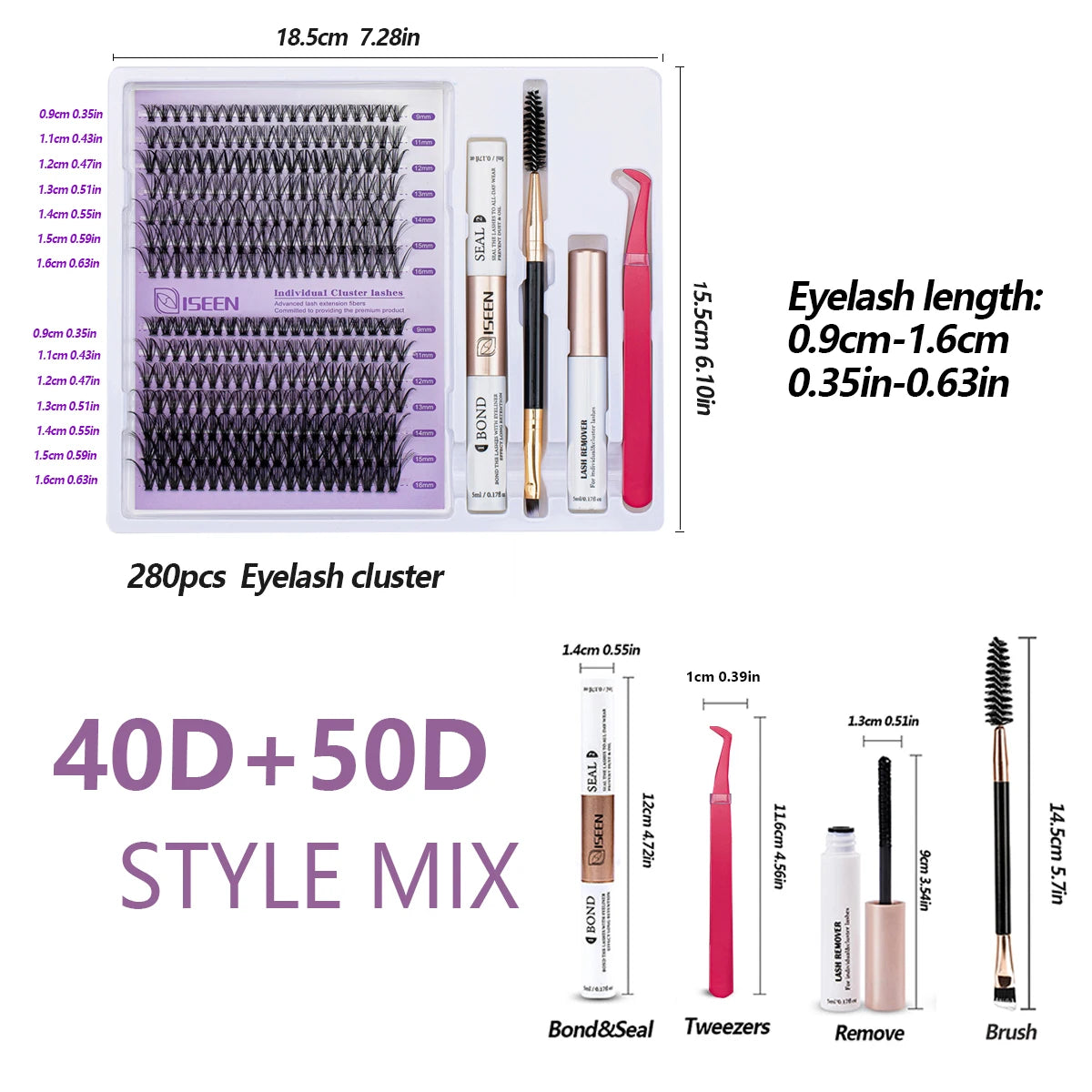 DIY Lash Extension Clusters with Bond&Seal Remover Tweezers Lash Brush eye Makeup tool