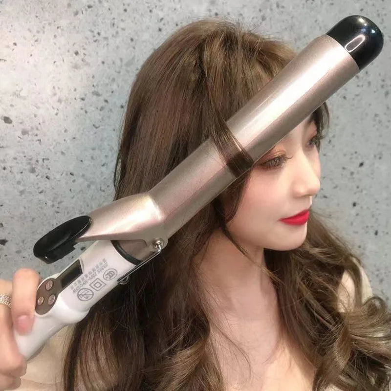 Electric Hair Curler Long Curling Tong Wand 9-38mm LCD Screen