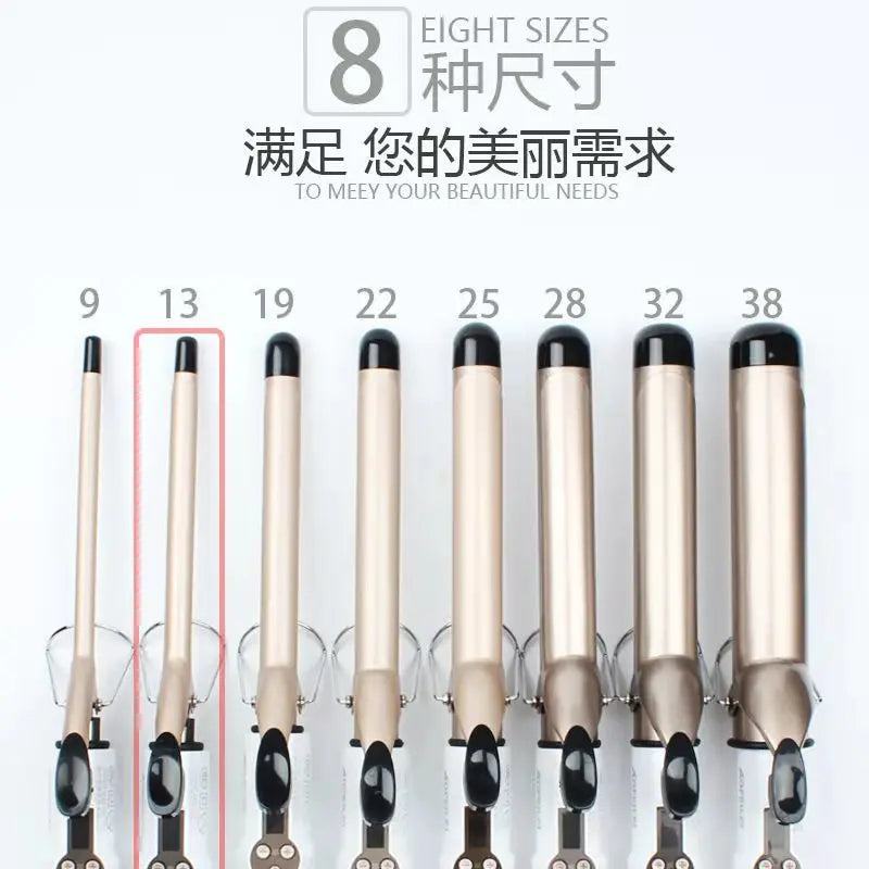 Electric Hair Curler Long Curling Tong Wand 9-38mm LCD Screen