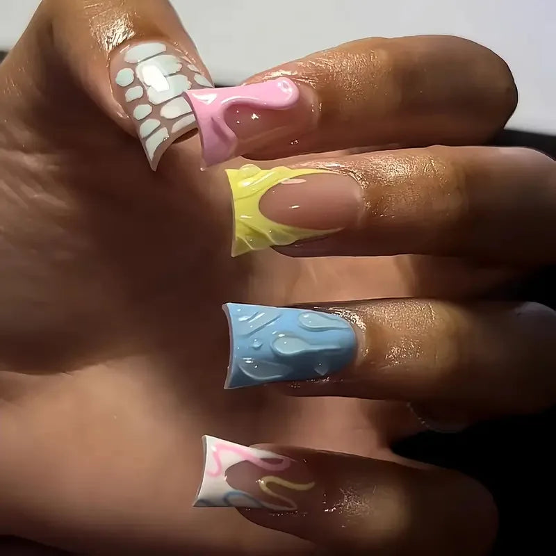 24pcs Short Duck nails Fake Press On