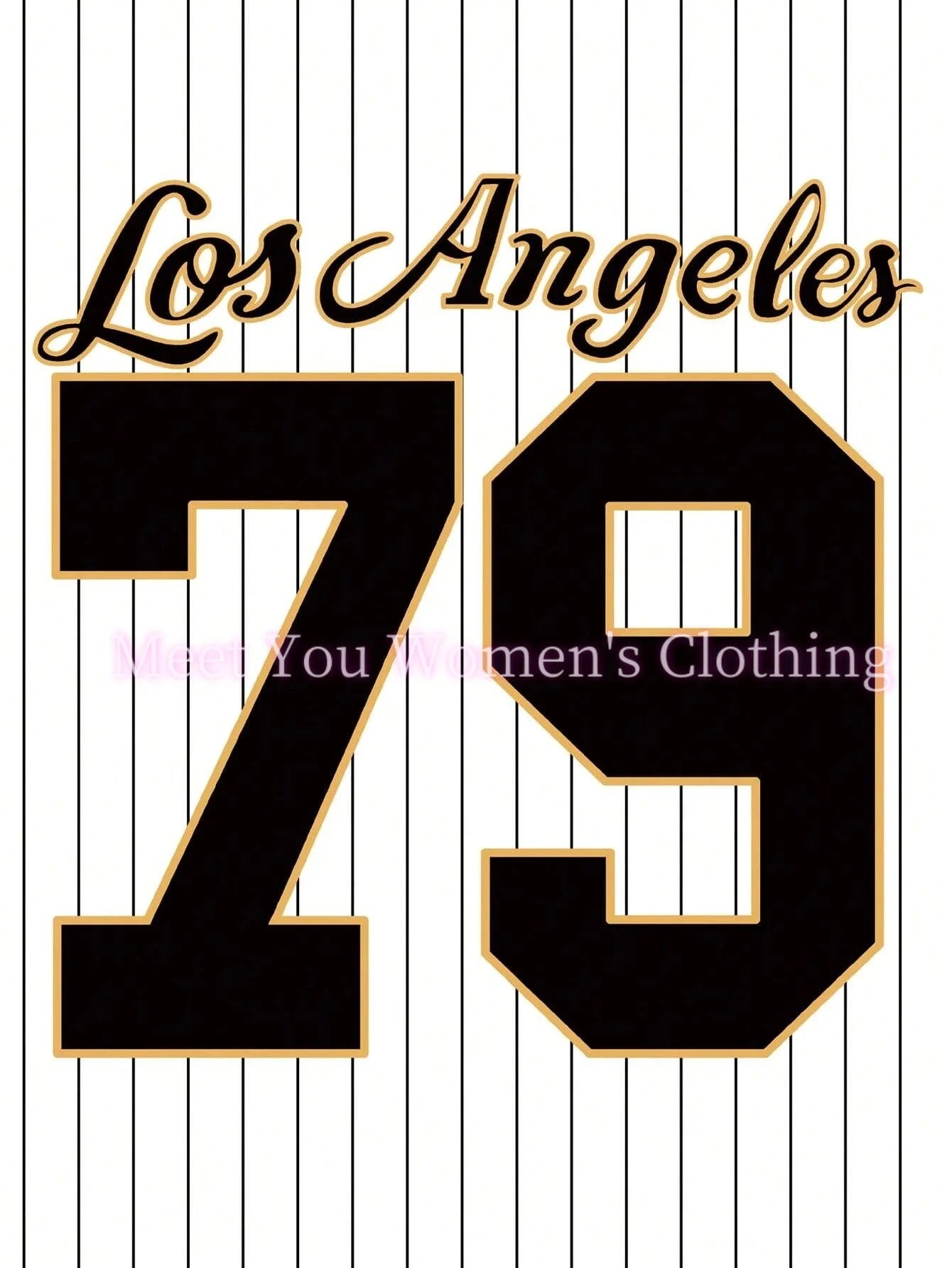 Los Angeles Number 79 Print V-Neck Short Sleeve Graphic Oversized Jersey Oversized