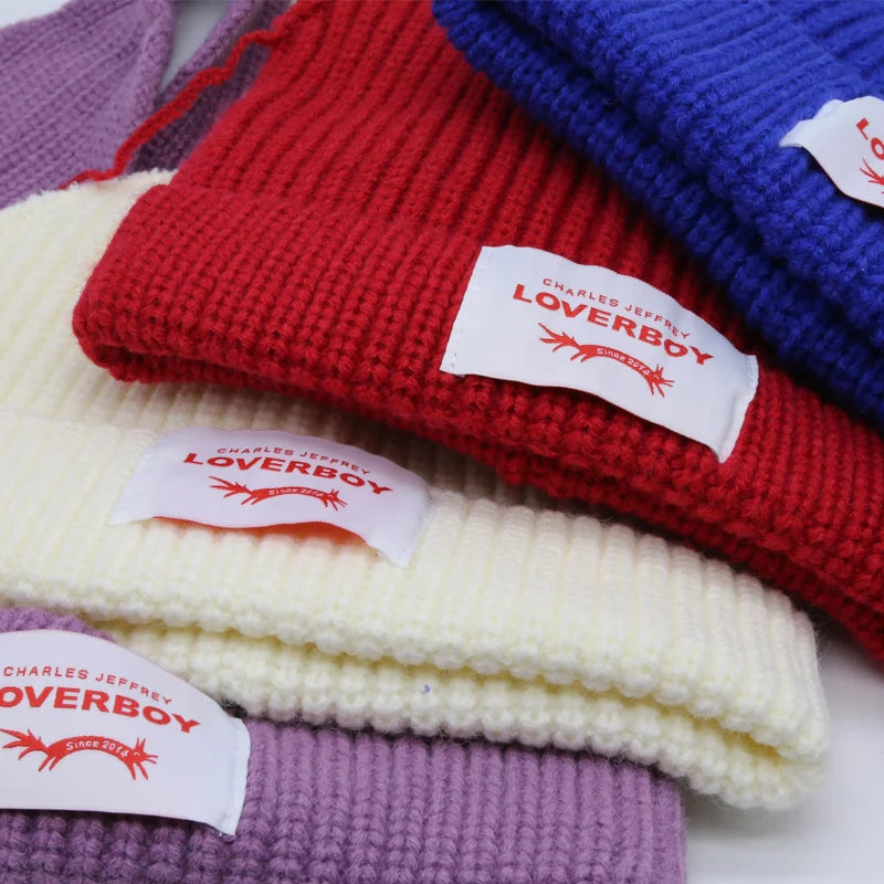 Hooded Lover Boy Knit Double-layer Fox Ear Hat Hip-hop Y2k