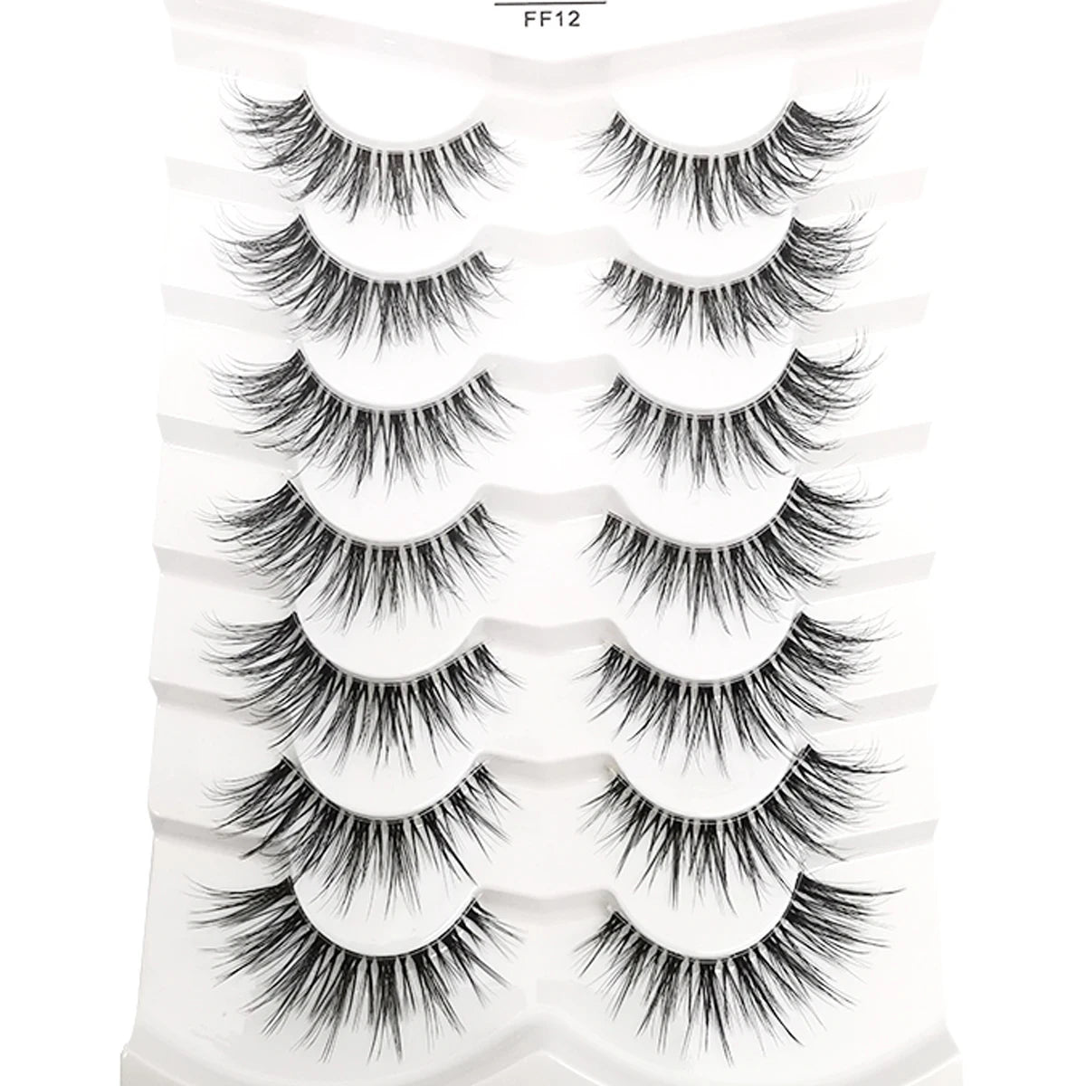 7 pairs Cat Eye Lashes Faux Mink Eyelashes Clear Band, Wispy Mink Eyelashes Full Strip Lashes