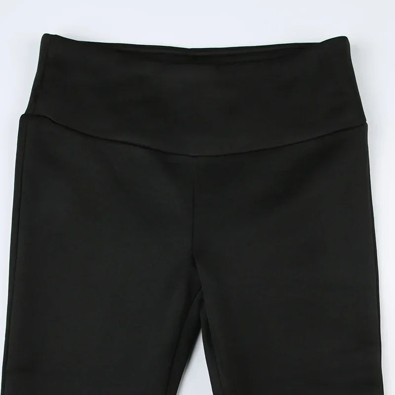 Basic Solid Flare Pants Slim Low-Waisted Boot Cut Pants