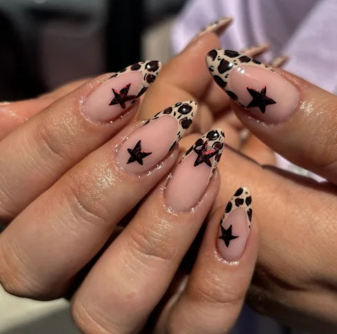 24Pcs Pink French Style Fake Nails 3D Bow Designs Short Square Press on Nails