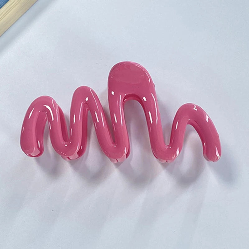 Colorful Women Hair Claw Summer Sweet Wave Hair Clips Large Nonslip Hair Crab Hairpins Fashion Shark Clip Ponytail Accessories