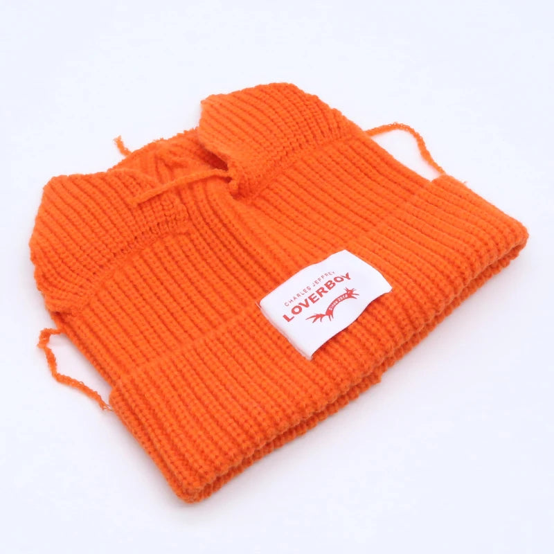 Hooded Lover Boy Knit Double-layer Fox Ear Hat Hip-hop Y2k