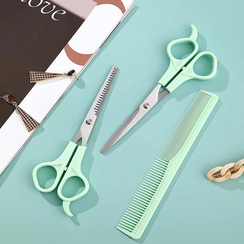 3PCS/Set Hair Cutting with Specialized Bangs Hair Scissors For Thinning Teeth Flat Cutting Tools Stainless Steel Hair Scissors