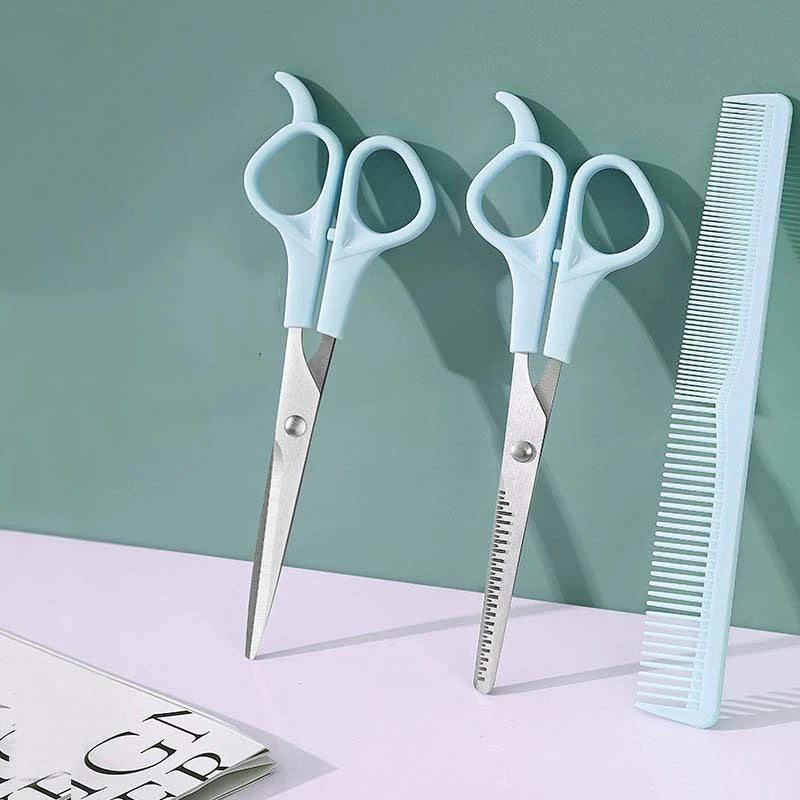 3PCS/Set Hair Cutting with Specialized Bangs Hair Scissors For Thinning Teeth Flat Cutting Tools Stainless Steel Hair Scissors