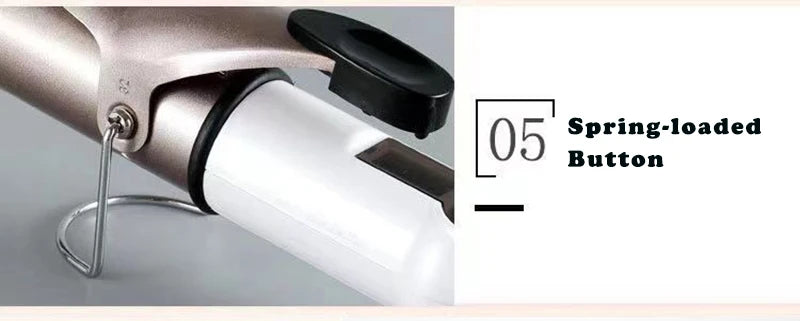 Electric Hair Curler Long Curling Tong Wand 9-38mm LCD Screen