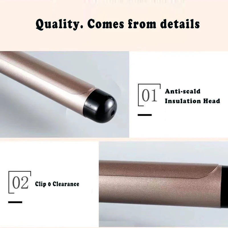 Electric Hair Curler Long Curling Tong Wand 9-38mm LCD Screen