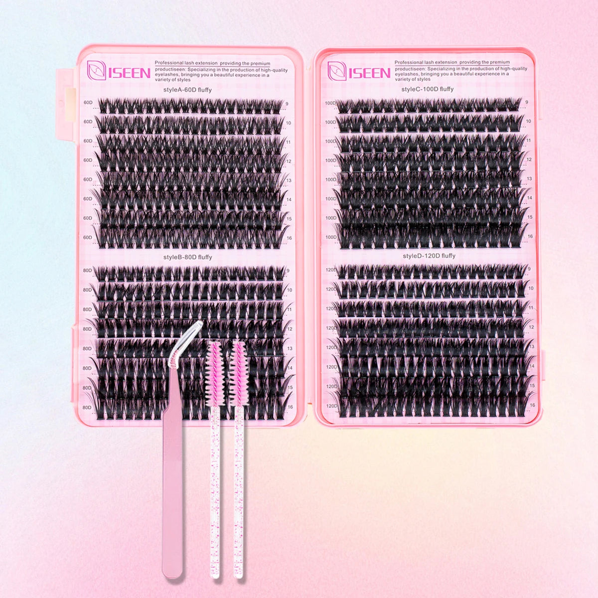 Lashe Cluster C Curl Mix 3D Wispy DIY Eyelash Extension