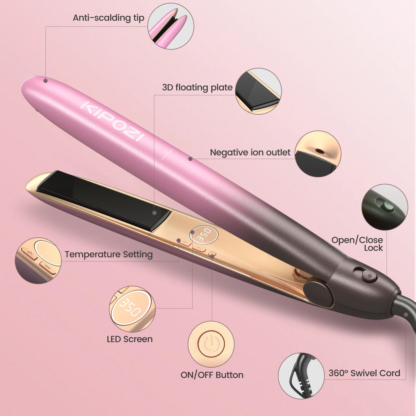 Hair Straightener Curling Iron Titanium Flat Iron