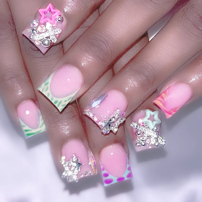 24pcs Short Duck nails Fake Press On