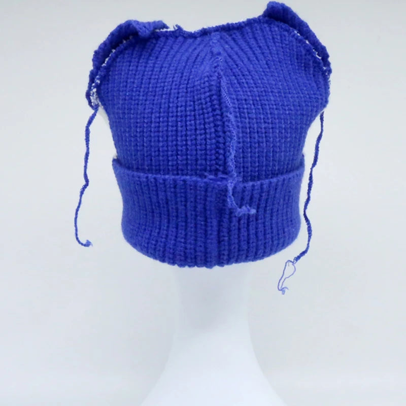 Hooded Lover Boy Knit Double-layer Fox Ear Hat Hip-hop Y2k