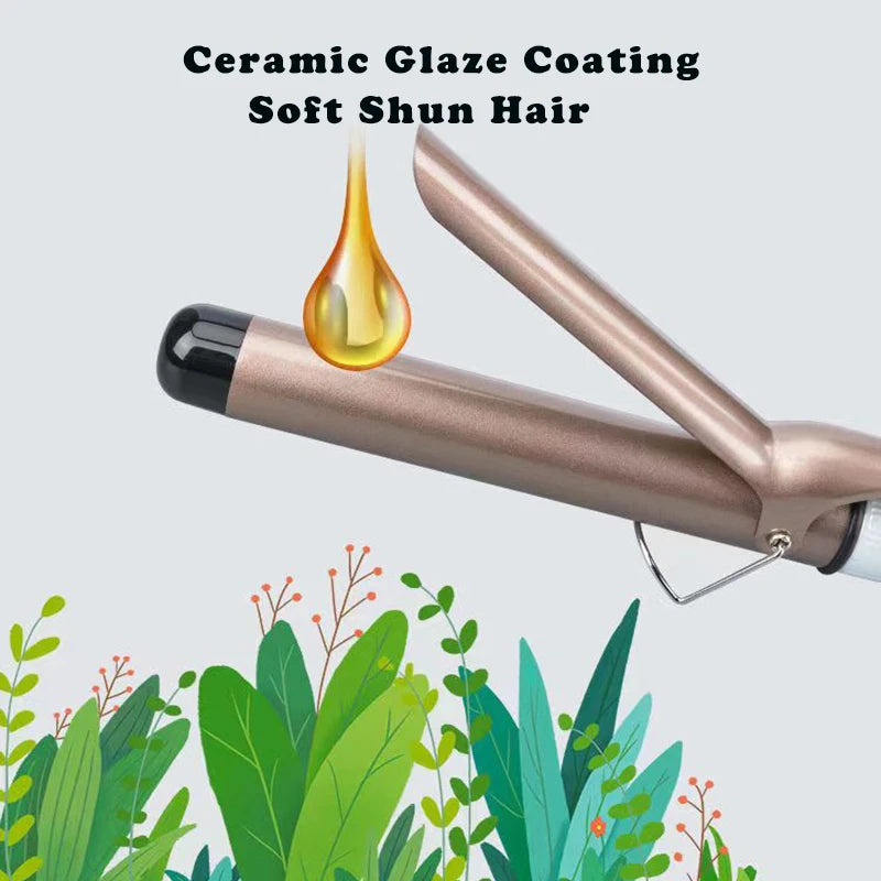 Electric Hair Curler Long Curling Tong Wand 9-38mm LCD Screen