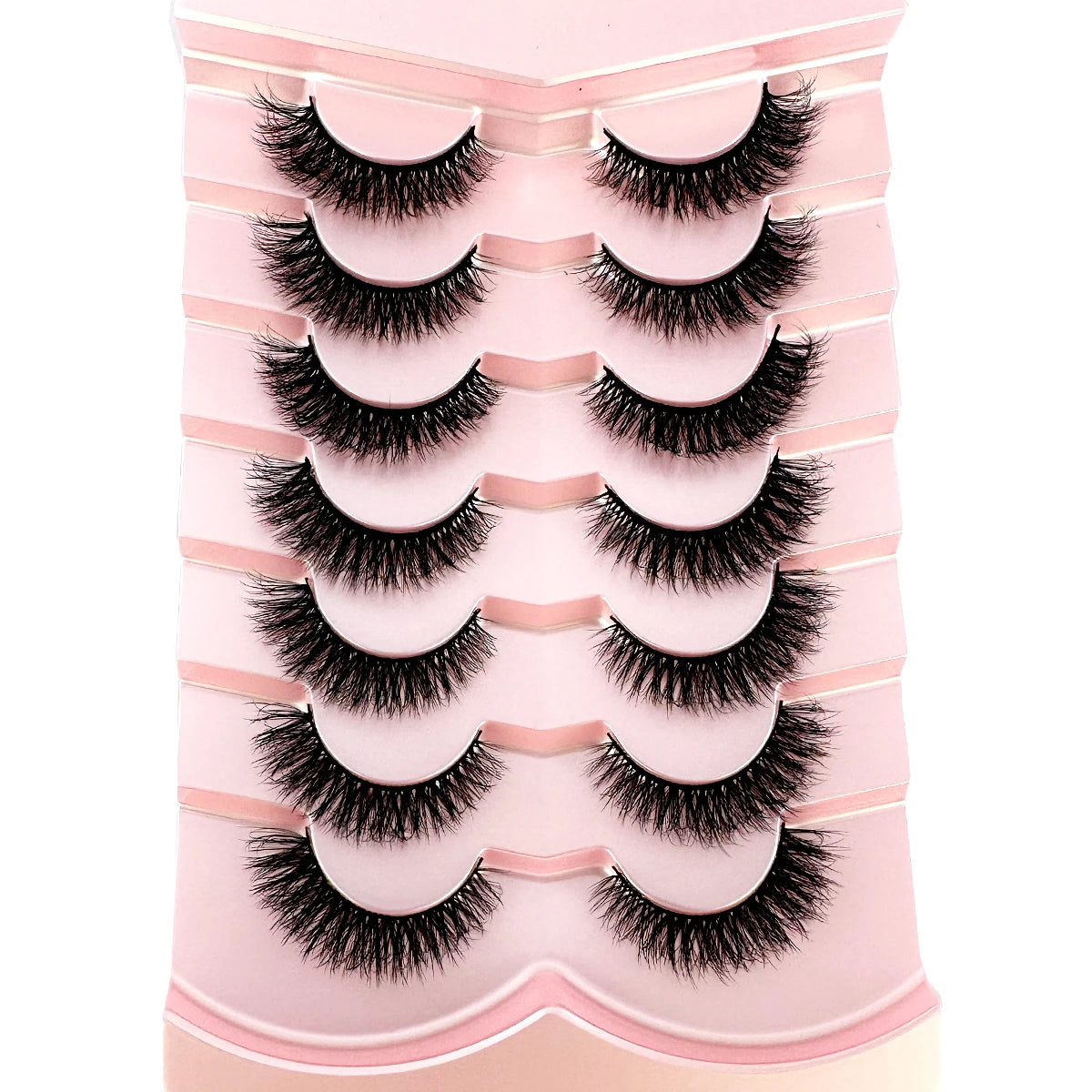 7pairs Classic 3D Volume Lashes Cat Eye