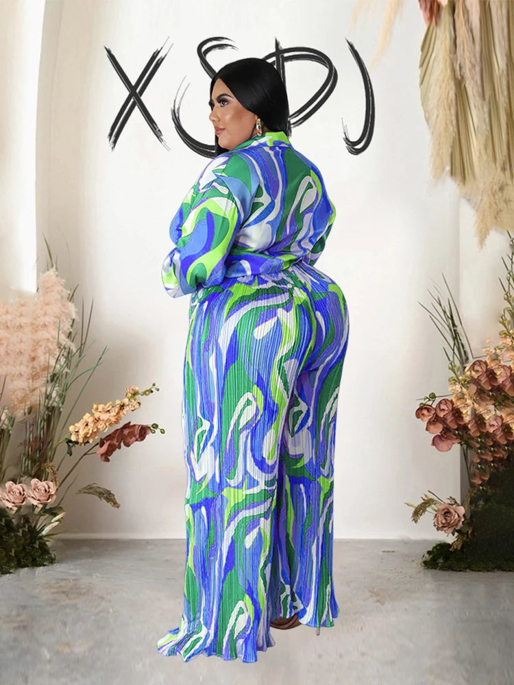 Plus Size Matching Sets,Sexy Top and Trousers Two Piece Setsg