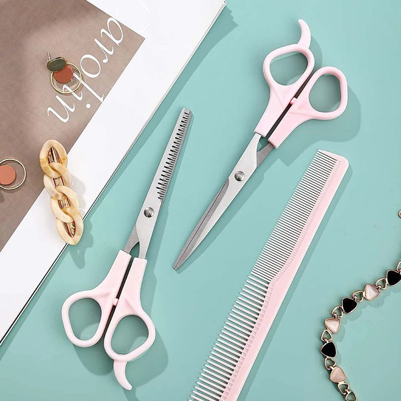 3PCS/Set Hair Cutting with Specialized Bangs Hair Scissors For Thinning Teeth Flat Cutting Tools Stainless Steel Hair Scissors