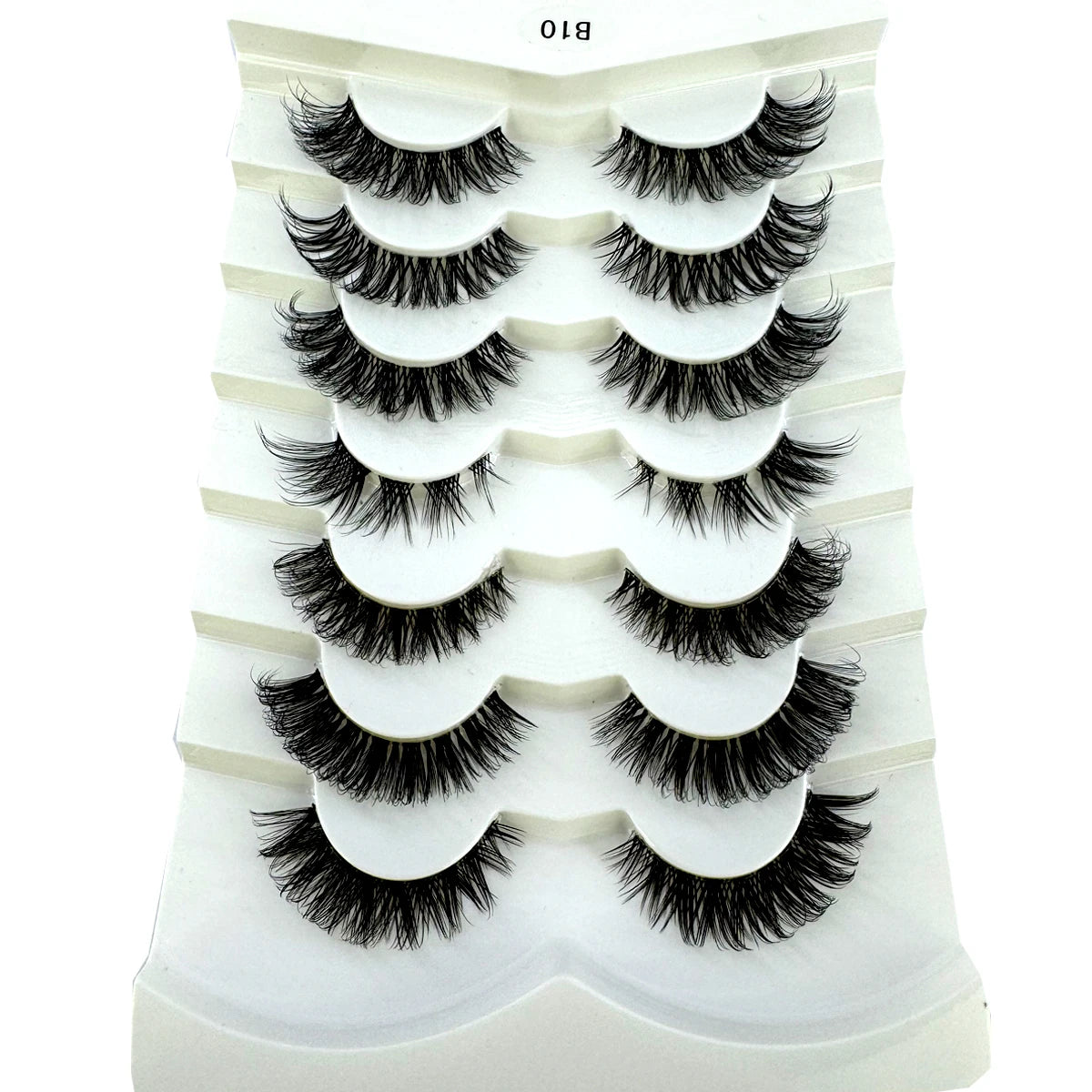 7 pairs Cat Eye Lashes Faux Mink Eyelashes Clear Band, Wispy Mink Eyelashes Full Strip Lashes