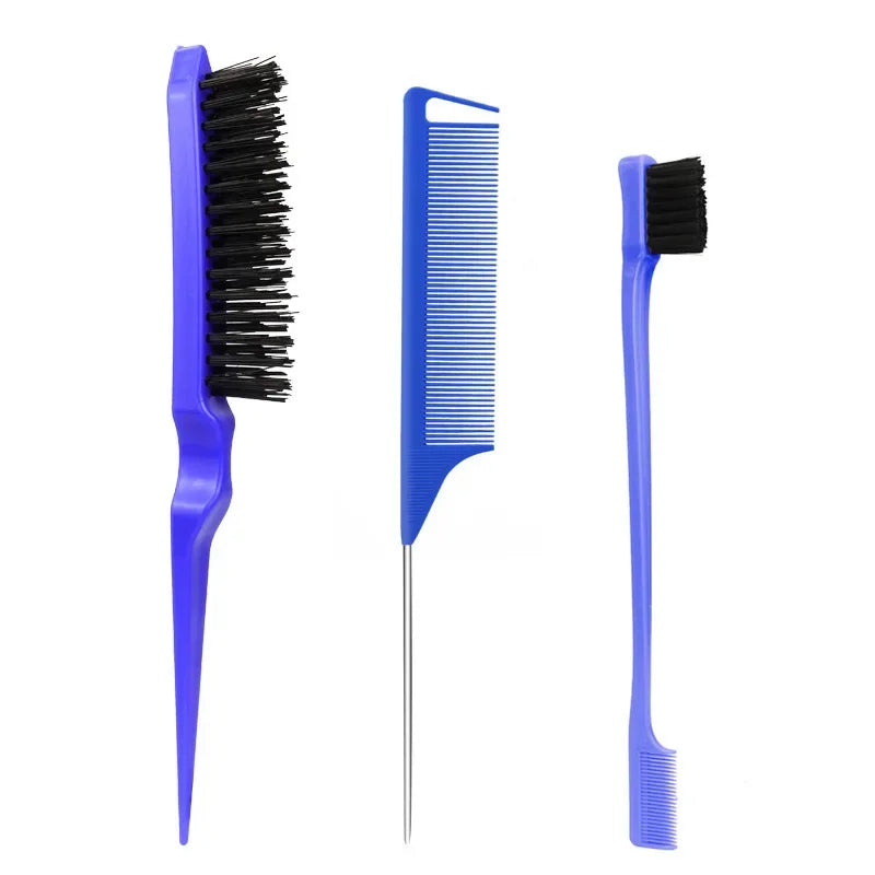 3Pcs Hair Brush Set , Dual Sided Edge Brush Comb