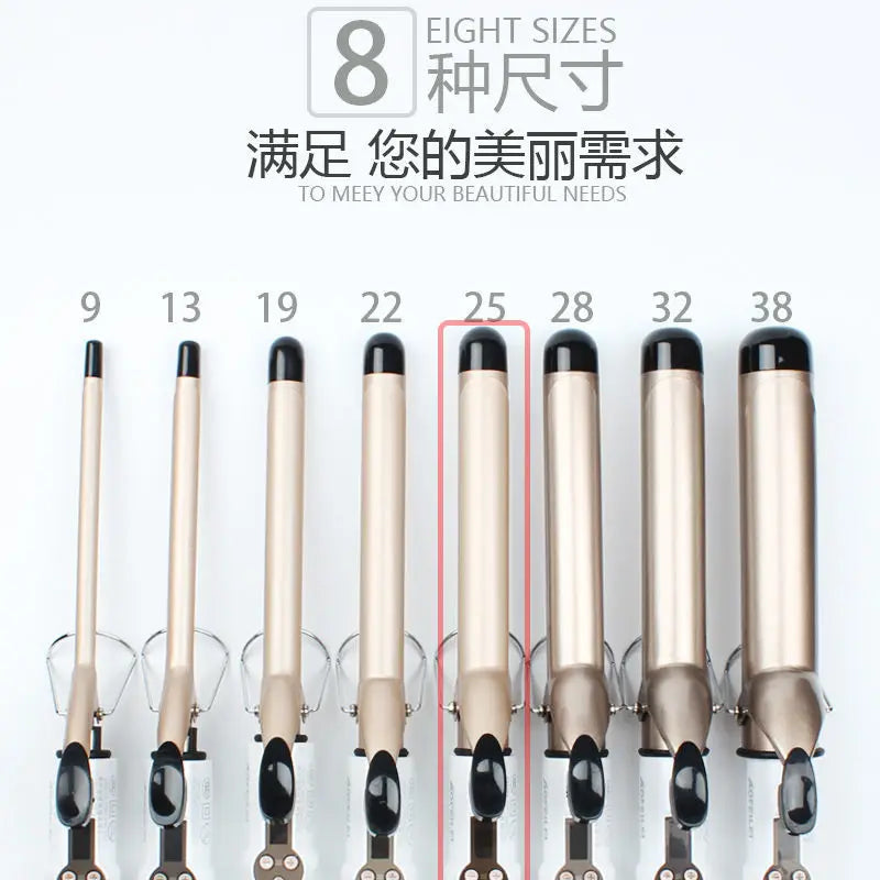 Electric Hair Curler Long Curling Tong Wand 9-38mm LCD Screen