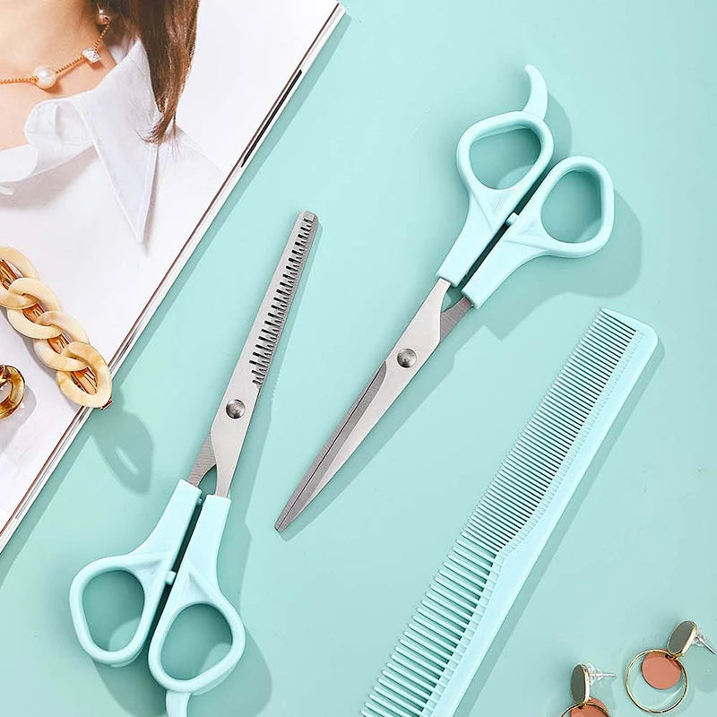 3PCS/Set Hair Cutting with Specialized Bangs Hair Scissors For Thinning Teeth Flat Cutting Tools Stainless Steel Hair Scissors