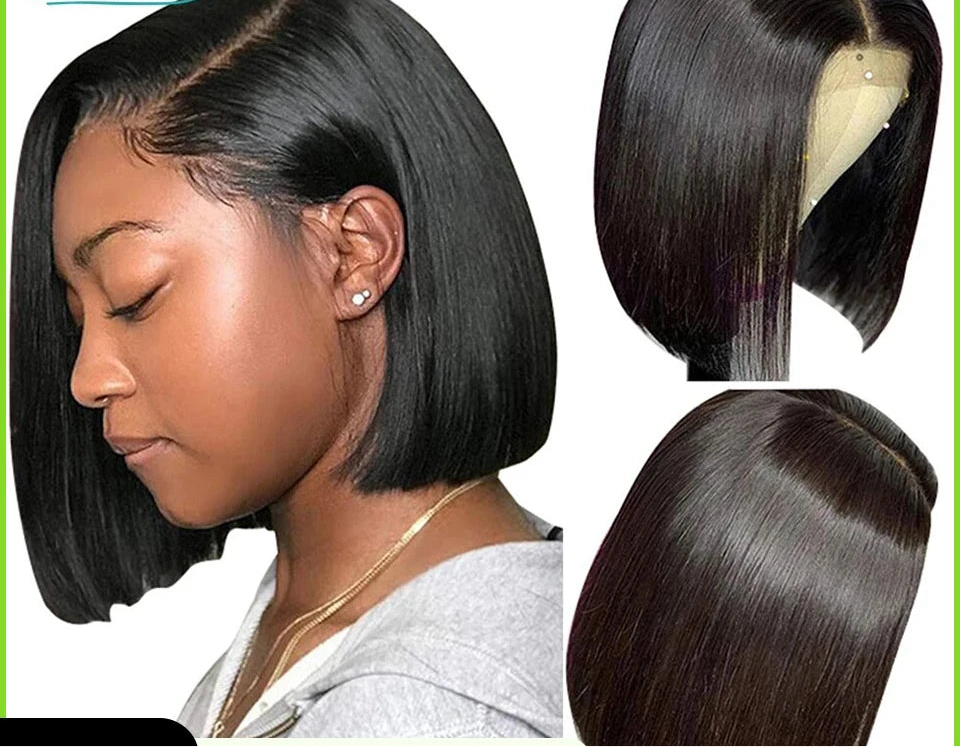 Bob Lace Front Human Hair Brazilian Pre-Plucked Wig