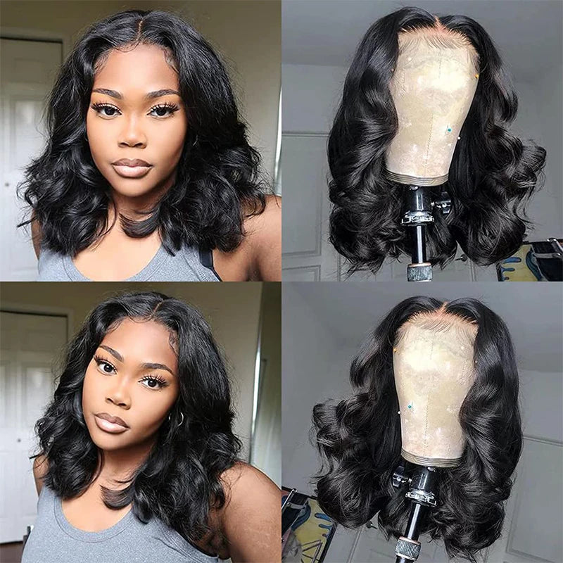 Body Wave Short Bob Wig Human Hair wig 100% Brazilian Remy Hair Pre Plucked With Baby Hair