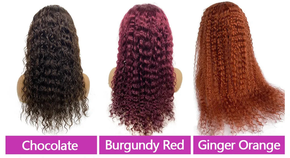 Human Hair Brazilian Water Wave HD Lace Frontal Human Hair Wig