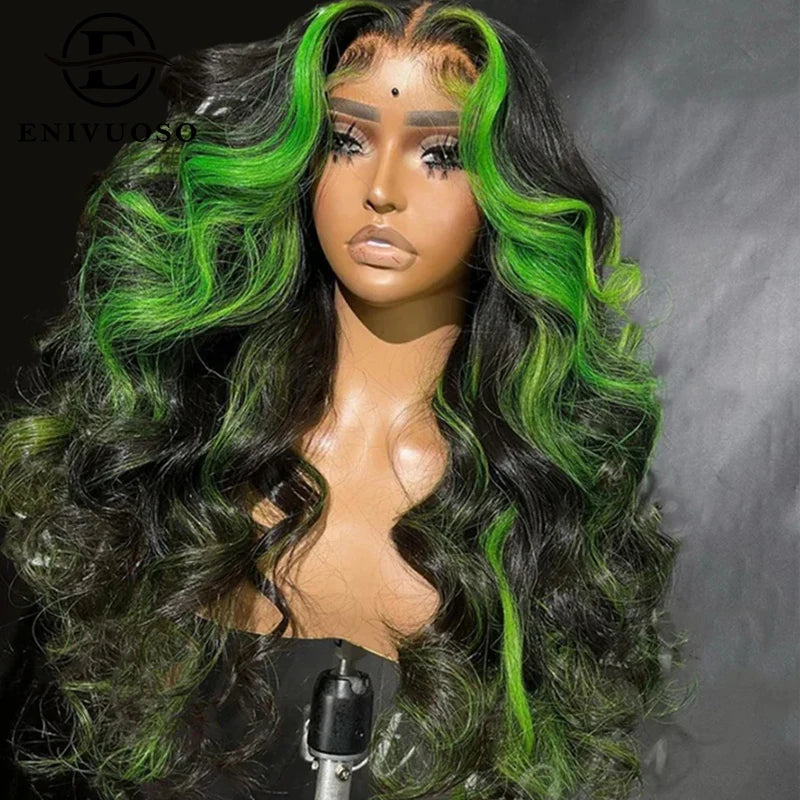 Ombre Burgundy Highlight Synthetic Lace Front Wigs Pre Plucked with Baby Hair Body Wave HD Lace Front Wigs