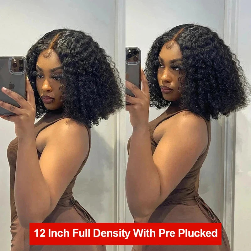 Curly Wig Deep Wave Frontal Wig 13x6 HD Lace Frontal Wig Short Bob Wig Human Hair 13x4 7x5 Glueless Wig Human Hair Ready To Wear