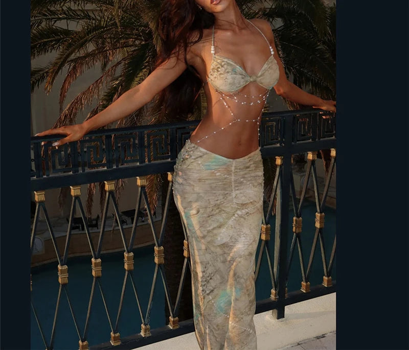Sexy Hottie V Neck Sleeveless Backless Slim Dress Fashion Laced Up Beach Maxi Dress 2025 New Summer Beach Cover Up Dresses