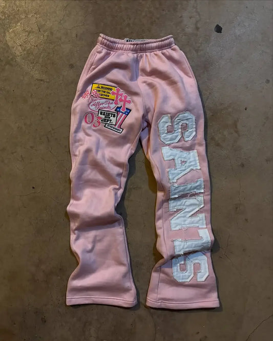 Retro Letter Embroidered Sweatpants Hip-hop