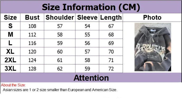 Embroidery Zip Up Hoodies Women Long Sleeve Tops Loose Hood Shirt Harajuku Y2K