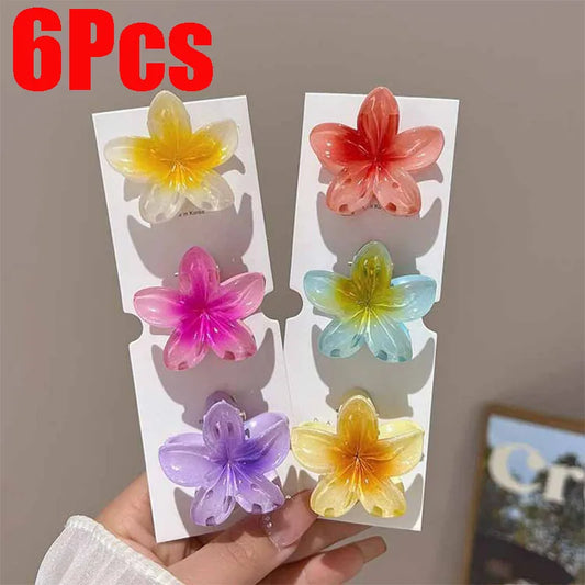 6Pcs Flower Hair Claws Women