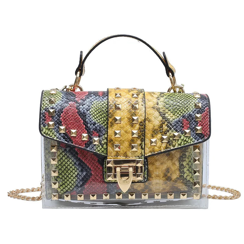 Studded Graffiti Crossbody Bag
