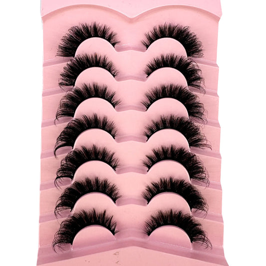 7pairs Classic 3D Volume Lashes Cat Eye
