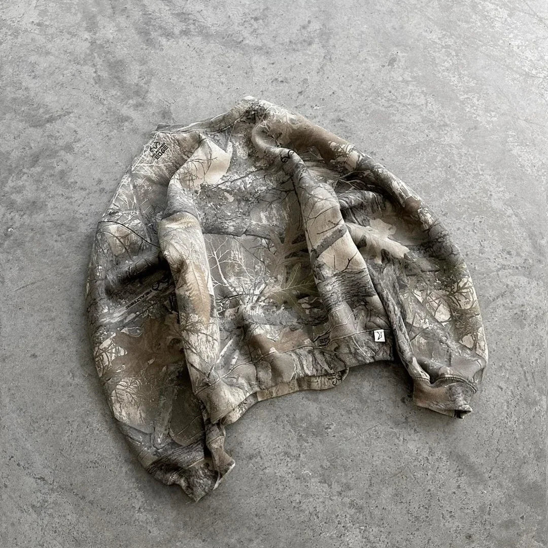 Streetwear Camouflage Two-piece Set Hoodie Y2K Pullover Loose Sweatpants Casual Wide Leg Pant