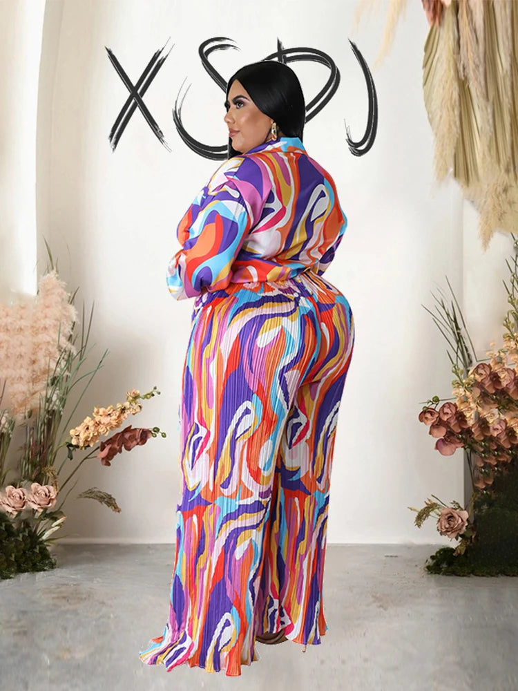 Plus Size Matching Sets,Sexy Top and Trousers Two Piece Setsg