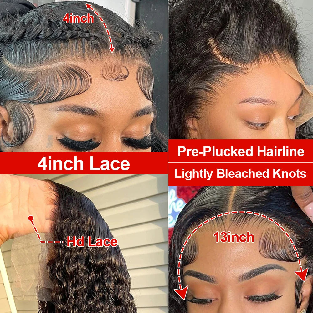 Curly Wig Deep Wave Frontal Wig 13x6 HD Lace Frontal Wig Short Bob Wig Human Hair 13x4 7x5 Glueless Wig Human Hair Ready To Wear