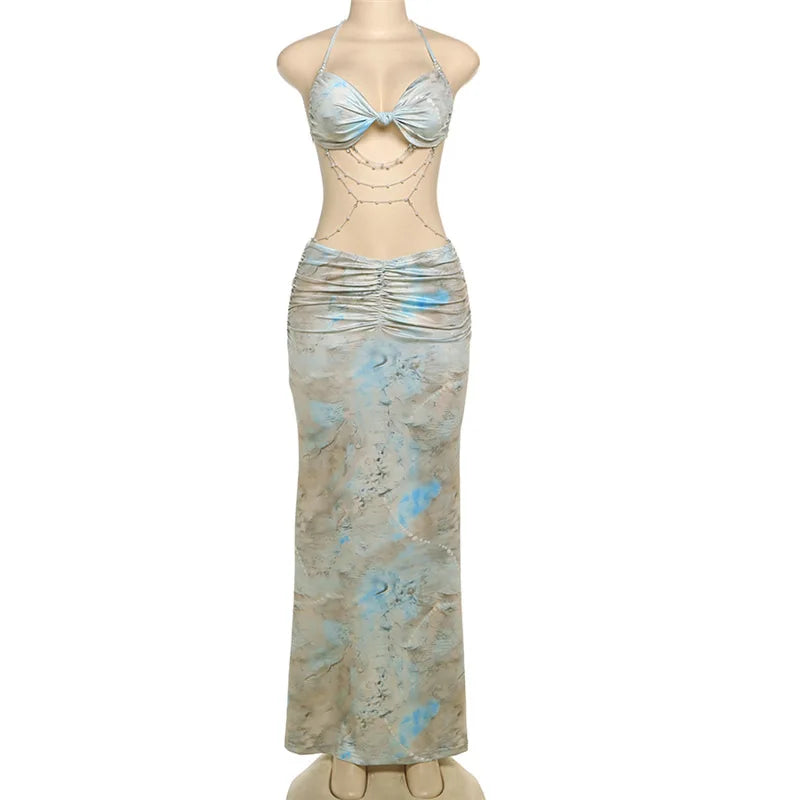 Sexy Hottie V Neck Sleeveless Backless Slim Dress Fashion Laced Up Beach Maxi Dress 2025 New Summer Beach Cover Up Dresses