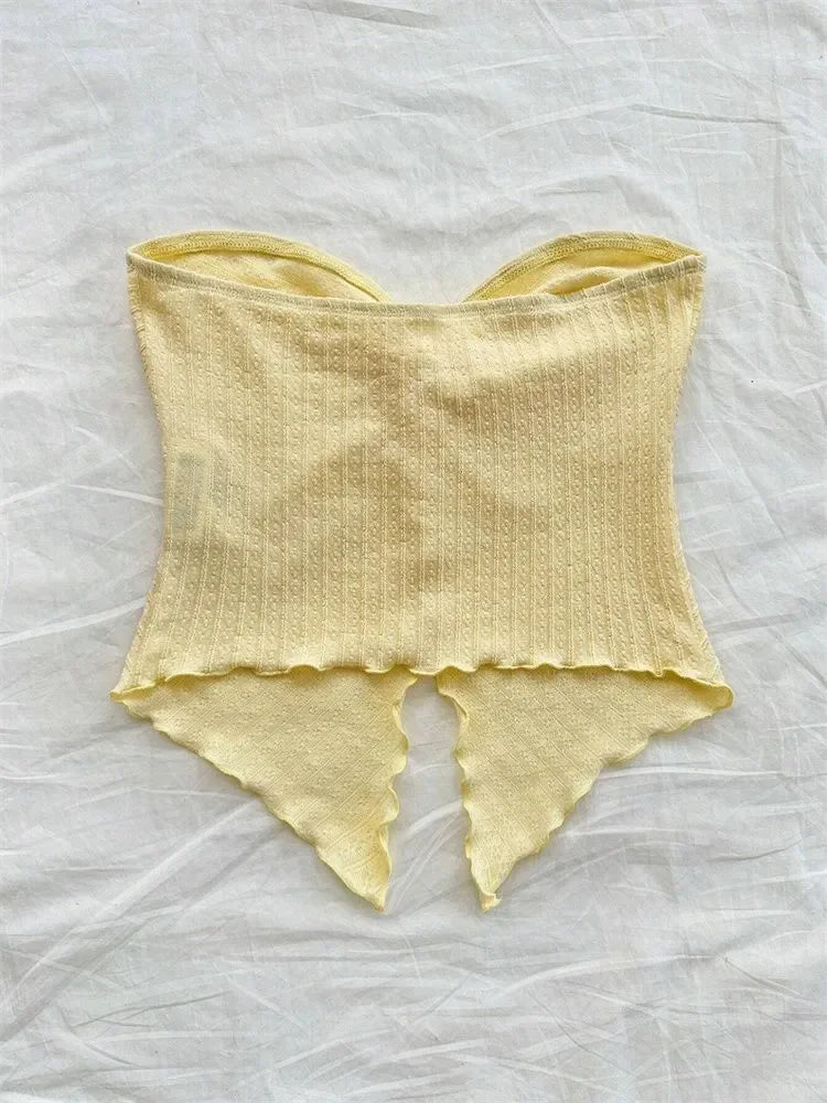 Twist Knot Cropped Tube Top f
