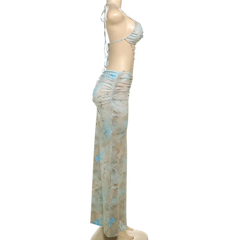 Sexy Hottie V Neck Sleeveless Backless Slim Dress Fashion Laced Up Beach Maxi Dress 2025 New Summer Beach Cover Up Dresses